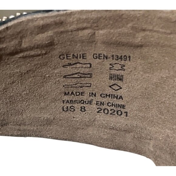 Taos Womens Genie Sandals US Size 8 Metallic Pewter Beaded Studded Toe Loop - Picture 6 of 9